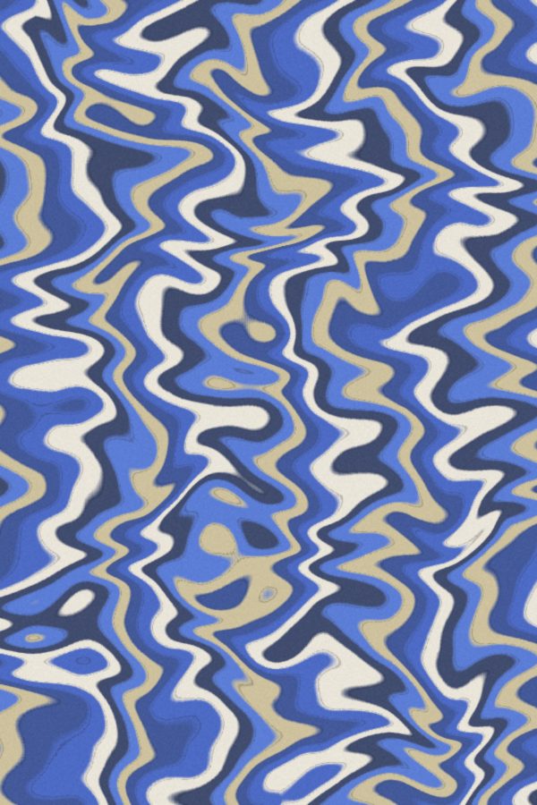 Papier marbré bleu lapis, comme ceux des reliures anciennes